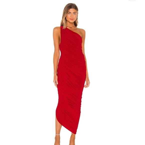 Norma Kamali Diana dress red NEW NWT sz XS ruched bodycon cocktail formal maxi - Picture 2 of 16